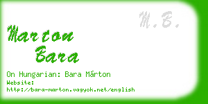 marton bara business card