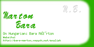 marton bara business card